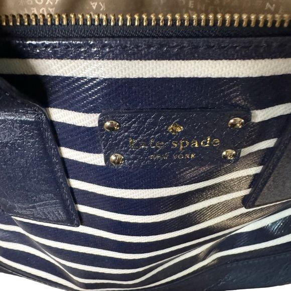 Kate Spade Southport Ave Aleesa Blue Pebbled Leather Satchel Bag Purse Tote a15 - Picture 4 of 5